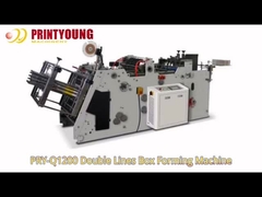 PRY-Q1200 เครื่องปั้นกล่องแฮมเบอร์เกอร์แบบตั้งเส้นสองเส้น พร้อมมอเตอร์เซอร์โวเต็ม
