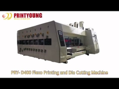 PRY-D400 อัตโนมัติ Lead Edge 4 สี Flexo การพิมพ์ Slotting ตัด Die เครื่องกับ Stacker